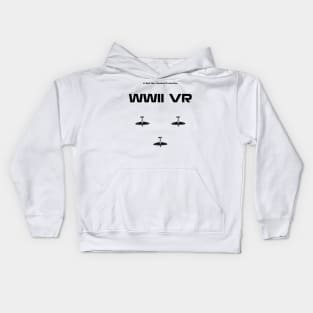 WWII VR Shirt - Black on White Kids Hoodie